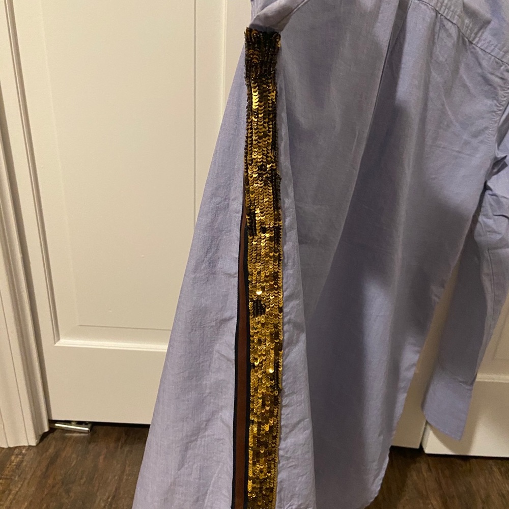 J. Crew Sequin Side Stripe Button Down - image 4